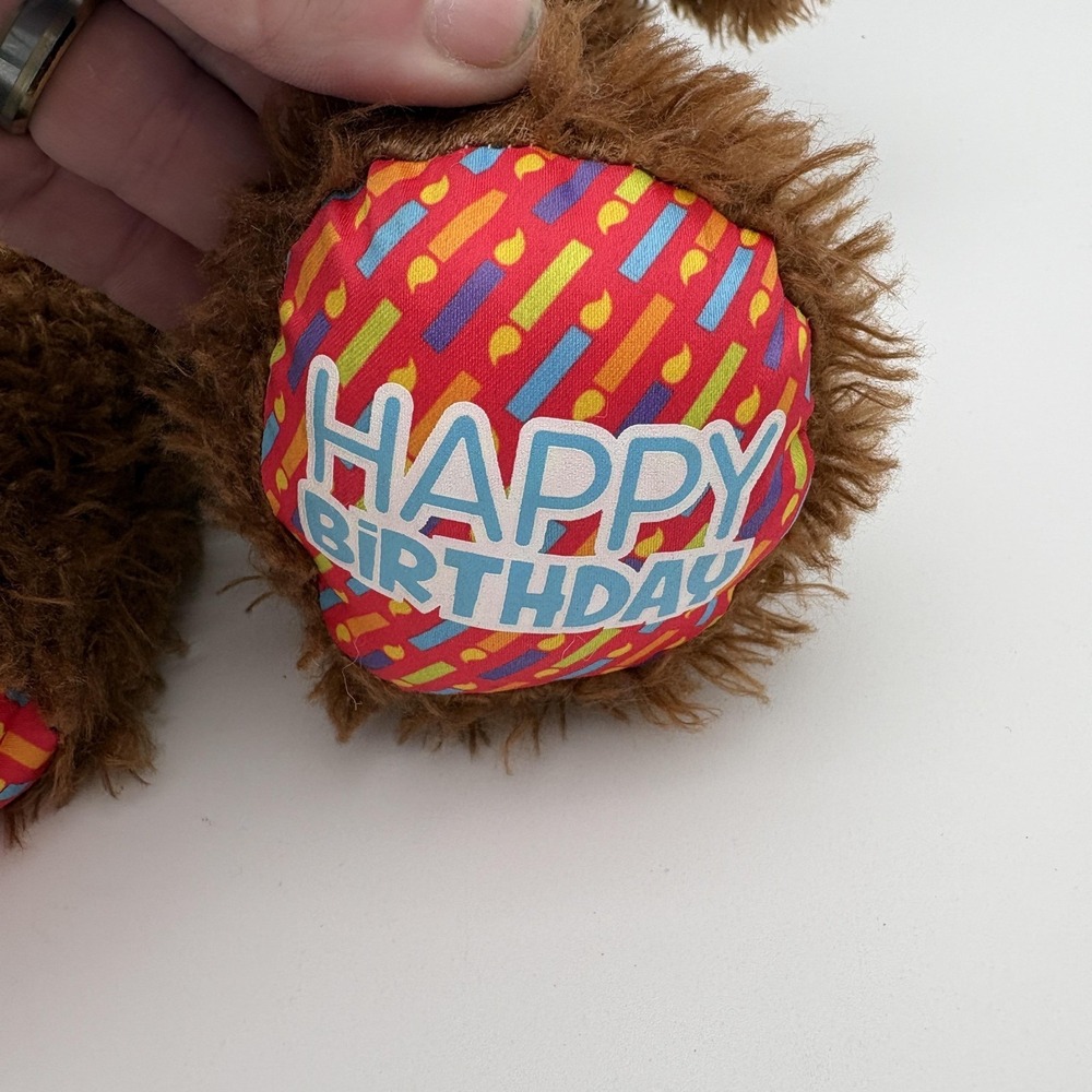 Build-A-Bear Workshop Brown Teddy Bear Medium Plush Stuffed Toy Happy Birthday - Picture 2 of 4